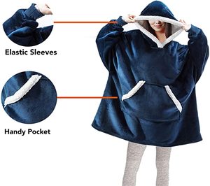 Sweat à capuche surdimensionné en molleton de polyester à carreaux pour femmes <span class=keywords><strong>avec</strong></span> <span class=keywords><strong>manches</strong></span> de <span class=keywords><strong>couverture</strong></span> à capuche portables douces pour adultes pour les pique-niques - Product Image 6