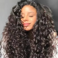 Perruque Lace Front Bouclée Longue Noire Sans Colle avec Cheveux de Bébé Pré-Pluckés pour Femmes Noires