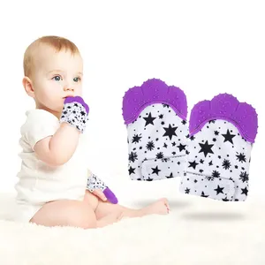 Soothing Teething Mitten Pain Relief Protection Glove 0-12 Months Avoid biting hands and Teeth Baby Silicone Teether