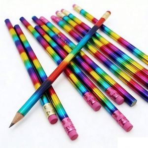<b>4</b> in 1 Lead <b>Colored</b> Rainbow Pencils High Quality Colour Pencils Laser Barrel for School - Product Image 1