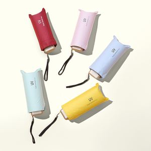 Parapluies de poche portables miniatures en gros, parapluie capsule semi-automatique compact personnalisé avec protection UV, parapluie de voyage pour femme avec étui à logo - Product Image 2