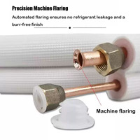 Kit de conduites en cuivre isolées en PE blanc pour climatiseur, tube de raccordement en cuivre pour installation de climatisation mini-split