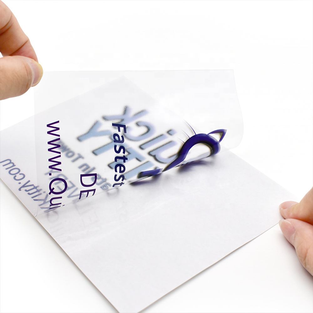 Single-sided printed clear static cling