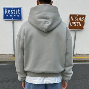 Ventes en gros de sweats à capuche à double fermeture éclair de créateurs, sweats à capuche vierges 420 g/m², sweats à capuche en polyester lourd, sweats à capuche unis à fermeture éclair, fabricants - Product Image 2