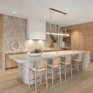 Isla de Cocina Moderna Personalizable PerfectStone Luxury Taj Mahal, Barra de Desayuno Minimalista para Villa de Lujo - Product Image 6