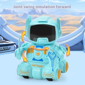 Dinámica 4 colores Inercia Presionando Nuevo <span class=keywords><strong>Robot</strong></span> de Guerrero de dibujos animados Juguete para niños Material plástico con función de luz Coche <span class=keywords><strong>Robot</strong></span> - Product Image 3