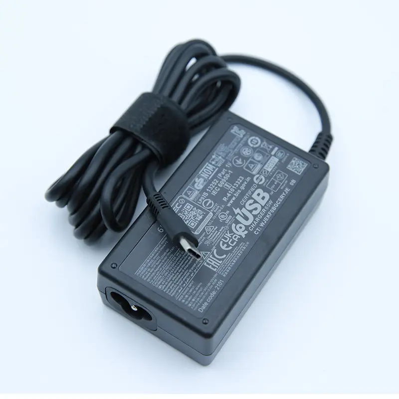 Loại mới C USB-C 65W máy tính xách tay Power Adapter phổ QC3.0 20V 3.25A AC cung cấp điện cho HP ABS chất liệu