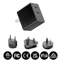 Chargeur intelligent USB-C PD GaN 65W Adaptateur d'alimentation universel 77W Téléphone portable Ordinateur portable Montre intelligente Prise en charge US EU UK AU