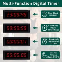 Jam LED Elektronik GANXIN dengan Baterai Isi Ulang Terintegrasi, Timer Hitung Mundur Digital dengan Tombol Tekan untuk Pengaturan Waktu Berbagai Permainan Olahraga