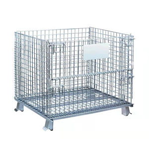 Conteneur en treillis métallique pliable entrepôt industriel stockage de fret métallique en vrac équipement de <span class=keywords><strong>Cage</strong></span> en acier inoxydable avec roues - Product Image 5