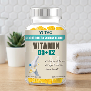 Best Vegan <b>Vitamin</b> K2 + D3 <b>Gummies</b> for Bone Density Immune Support Non-GMO Halal Chewable Gummy <b>Vitamins</b> for Men Women Halal - Product Image 1