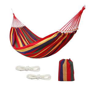Hamaca Colgante de Lona de Algodón Cómoda, con Rayas, para Patio, Jardín, Gruesa y Resistente - Product Image 1