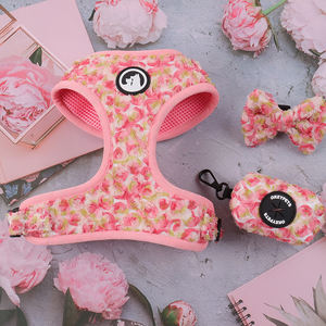 Arnés de diseño de lujo personalizado <span class=keywords><strong>para</strong></span> cachorros, recién llegados, accesorios <span class=keywords><strong>para</strong></span> mascotas, flor, Color rosa, pajarita bonita, collar de correa, <span class=keywords><strong>chaleco</strong></span> <span class=keywords><strong>para</strong></span> perros pequeños - Product Image 5