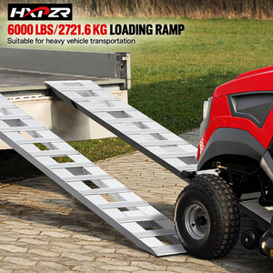 Set Ramp Pemuatan Aluminium 183X38 cm Pelat Anti Selip Kapasitas 6000 LBS untuk Gerobak Traktor Mesin Pemotong Rumput ATV Sepeda Motor - Product Image 1