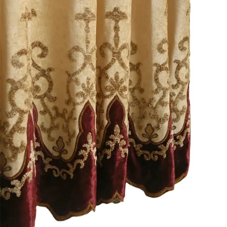 New style home use jacquard ready made Hot selling luxury new style floral country jacquard curtain window curtains for bedroom