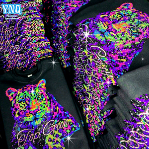 アイアンオンTシャツ,ホットフィックスカスタムラインストーン熱伝達デザイン - Product Image 1