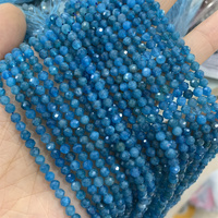 Perles de pierre à facettes naturelles Apatite bleue 2mm 3mm 4mm collier fabrication de bijoux perles de cristal pour la fabrication de bijoux