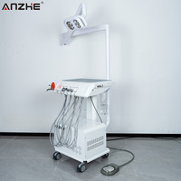 Unidad Dental Portátil con Lámpara LED, Unidad Dental Móvil con Lámpara LED y Compresor de Aire Silencioso Integrado para Clínica