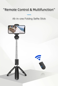 Mini katlanabilir öz sopa tripodlar uzatılabilir Tripod akıllı telefon ve kamera için kablosuz öz sopa - Product Image 4