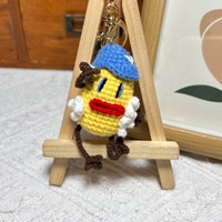 Crochet fait main mignon maïs pop-corn poupée porte-clés adorable tricoté animaux ornements créatifs fabriqués à la main cintres exquis