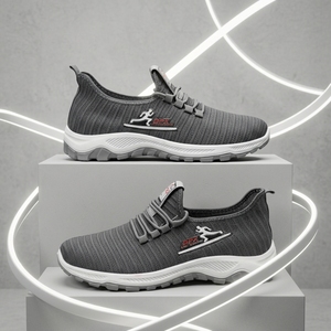 Chaussures décontractées pour hommes Fanghui, simples, noires, respirantes, en maille fine, chaussures de sport décontractées pour hommes - Product Image 2