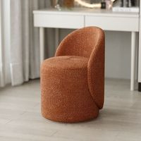 Tabouret de Coiffeuse Rotatif Moderne Nordique, Chaise de Loisirs Simple pour Chambre à Coucher avec Dossier, Table de Maquillage Domestique Rouge Subtil pour Dressing