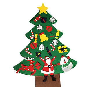 Feutre de <span class=keywords><strong>sapin</strong></span> de Noël avec colle verte peut être <span class=keywords><strong>accroché</strong></span> à la décoration murale feutre de décoration de Noël de salon - Product Image 4
