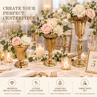 Vase à fleurs en métal argenté et doré pour centre de table, idéal pour les fêtes, anniversaires, restaurants et mariages – Fabrication chinoise