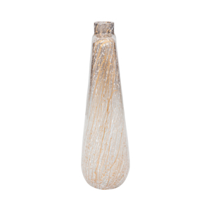 Vaso in Vetro Moderno a Righe con Dettagli Colorati per Soggiorno, Vaso Decorativo per Fiori - Product Image 4