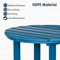 Table de patio moderne pliable en polybois résistant aux intempéries de 40 pouces, légère, pour piscine, balcon, terrasse, véranda, pelouse, jardin