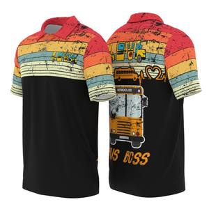 Vente en gros Été Automne Manches Courtes Aloha Chemise Nouveau Style Polynésien <span class=keywords><strong>Chauffeur</strong></span> d'Autobus <span class=keywords><strong>Scolaire</strong></span> Imprimé Tropical pour <span class=keywords><strong>Chauffeur</strong></span> d'Autobus Enseignants - Product Image 2