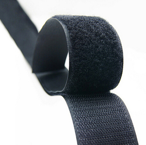 25m reutilizable doble lado gancho y bucle auto-adhesivo cinta mágica negro - Product Image 1