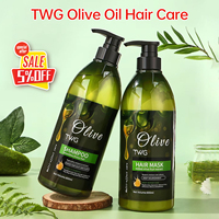 TWG RTS Shampooing et après-shampooing à l'huile d'olive 800 ml, très vendu, rafraîchissant et hydratant, masque capillaire à l'huile d'olive, ensembles de soins capillaires