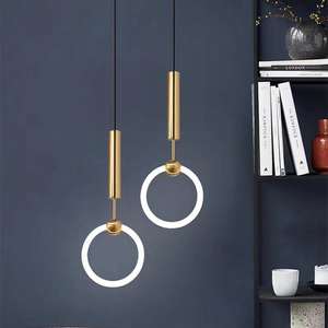 Hot Sale Dimmable Circle Hanging <b>Lamp</b> Kitchen Island Bedside Brass Chain <b>Modern</b> Pendant Lights - Product Image 4