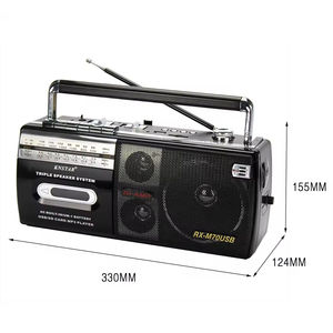 Radio-cassette rétro, lecteur de musique, alimentation secteur ou piles, radio stéréo AM/FM, haut-parleur - Product Image 2