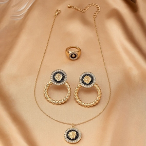 Set di Gioielli Vintage Creativo <span class=keywords><strong>con</strong></span> Testa di <span class=keywords><strong>Leone</strong></span> Placcato Oro per Donna, <span class=keywords><strong>con</strong></span> Bracciale e <span class=keywords><strong>Collana</strong></span> per Matrimonio, Fidanzamento, Anniversario - Product Image 5