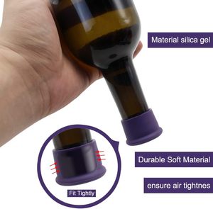 Soft Silicone <b>Wine</b> <b>Stoppers</b> Beverage Bottle Sealer Bottle Covers Champagne Fresh Corks with Grip Top for Keeping <b>Wine</b> - Product Image 3