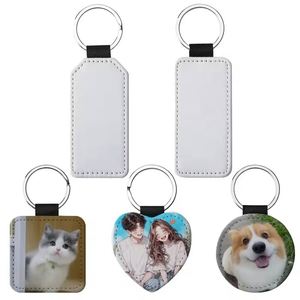 Promotional Leather Keychain Company Activity Gifts <b>Custom</b> LOGO Printed Keychains to Sublimate Sublimation <b>Key</b> Holder Blanks - Product Image 1