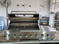 RAYLIN Cuisine Extérieure en Acier Inoxydable 304 Barbecue Intégré Robuste Étanche Gaz et Charbon de Bois Barbecue de Table