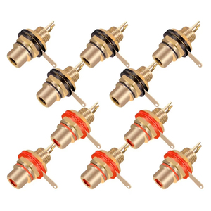 Conector <span class=keywords><strong>RCA</strong></span>, Conector <span class=keywords><strong>Hembra</strong></span> Chapado en Oro, Conector de Cable <span class=keywords><strong>para</strong></span> Soldar, Conector <span class=keywords><strong>RCA</strong></span> <span class=keywords><strong>para</strong></span> Montaje en Panel de <span class=keywords><strong>Chasis</strong></span> - Product Image 1