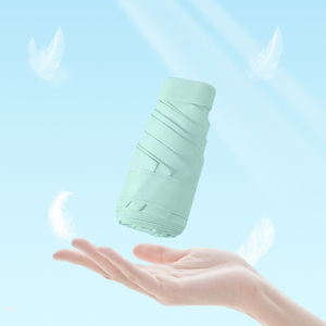 Mini parapluie compact pliable à 5 sections avec impression de logo personnalisé, revêtement noir, pare-<span class=keywords><strong>soleil</strong></span>, capsule, petit sac cadeau pour femme, parapluie pour le <span class=keywords><strong>soleil</strong></span> - Product Image 2