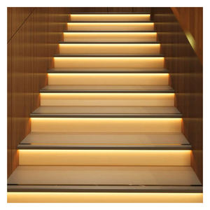 Sensor de movimiento Led, luz de escalera, tira de LED COB cortable, cableado Simple, tira de luces Led inteligentes para interiores, tira de luces de agua corriente VOC - Product Image 1