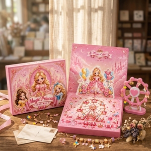 Caja de Regalo de Joyería de Princesa para Niñas, Caja de Regalo Vacía para el Día del Niño, Kit de Fabricación de Pulseras DIY para Niñas, Caja <span class=keywords><strong>Sorpresa</strong></span> - Product Image 1