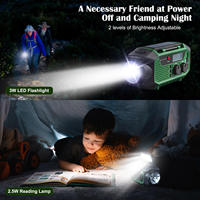 AM/FM/SW Wetterwarnradio Multifunktionales Solarradio mit Handkurbel-Ladefunktion Taschenlampe Powerbank Tragbares Outdoor-Camping-Gerät