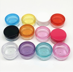 Venta al por mayor 3G 5g transparente PS tarro de plástico cosmético tapa de color pequeña muestra contenedor barato para crema de ojos loción cuidado de la piel PS vacío - Product Image 2