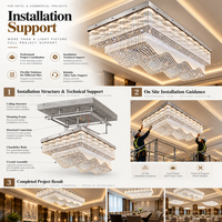 Lustre moderne luxueux en cristal K9 à LED, design attrayant, idéal pour l'éclairage des villas et grandes pièces
