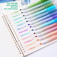 Marcadores de Color Morandi, Juego de 4, para Resaltar, Colores para Ojos, Graffiti Escrito a Mano, Marcador de Colores para Estudiantes, Punta de Pincel Inclinada