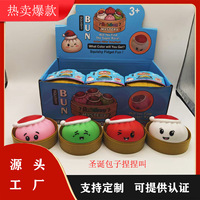 Weihnachtsmannmütze Dampfbrötchen Quietschspielzeug für die Badewanne Squishy Soundspielzeug Stressabbau Großhandel