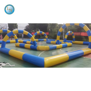 Piste de <span class=keywords><strong>karting</strong></span> gonflable robuste pour parc d'attractions extérieur, équipement de course à louer - Product Image 1