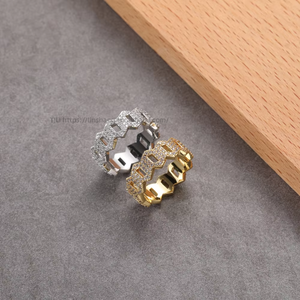 Hip-hop <b>Ring</b>, Rhombus Women's Index <b>Finger</b> <b>Ring</b>, Geometric Art Zircon <b>Ring</b>. - Product Image 1
